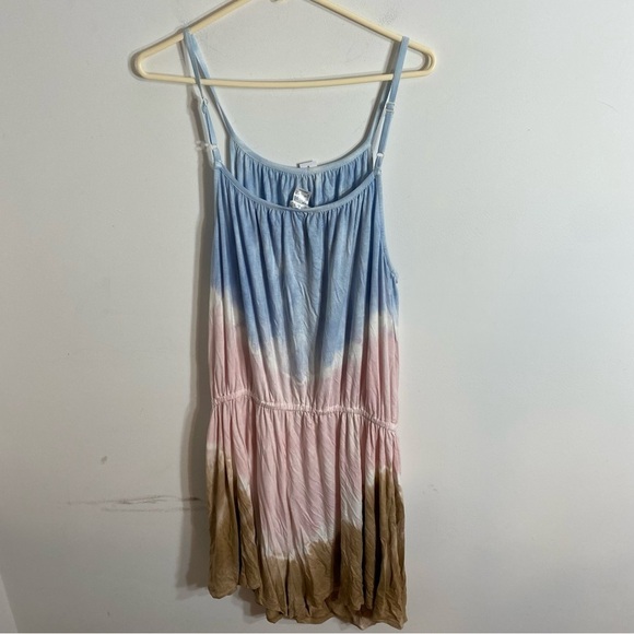 Venus Tie Dye Romper NEW 1X Belted Shorts One Piece Blue Brown Ombré Pink - Picture 6 of 8